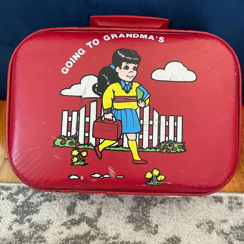 Going to grandmas vintage suitcase